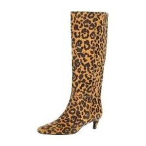New Size 6W Leopard Knee High Kitten Heel Boots by Scoop